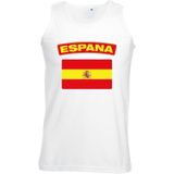 Spanje singlet shirt/ tanktop met Spaanse vlag wit heren