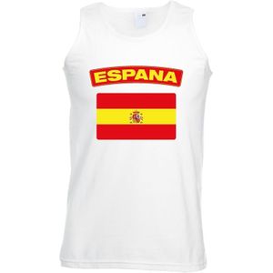 Spanje singlet shirt/ tanktop met Spaanse vlag wit heren