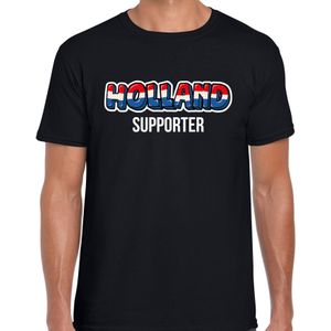 Zwart Holland fan t-shirt voor heren - Holland / Nederland supporter - EK/ WK shirt / outfit