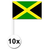 50 Jamaicaanse zwaaivlaggetjes 12 x 24 cm