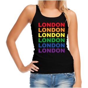 Regenboog London gay pride / parade zwarte tanktop voor dames - LHBT evenement tanktops kleding