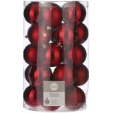 Onbreekbare kunststof kerstballen rood pakket 50-delig - Rode kerstballen 8 cm - Kerstboomversiering