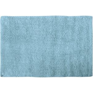 MSV Badkamerkleedje/badmat tapijtje - voor op de vloer - lichtblauw - 40 x 60 cm - polyester/katoen