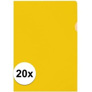20x Insteekmap geel A4 formaat 21 x 30 cm - Kantoorartikelen