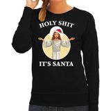 Holy shit its Santa foute Kerstsweater / kersttrui zwart voor dames - Kerstkleding / Christmas outfit