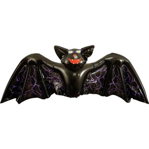 Opblaasbare horror griezel vleermuis zwart 130 cm - Grote nep vleermuizen opblaasbaar - Halloween thema decoratie/accessoires