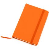 Set van 3x stuks notitieblokje oranje met harde kaft en elastiek 9 x 14 cm - 100x blanco paginas - opschrijfboekjes