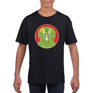 Kinder t-shirt zwart met vrolijke dinosourus print - dinosouriers shirt - kinderkleding / kleding