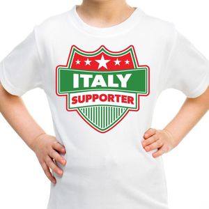 Italy supporter schild t-shirt wit voor kinderen - Italie landen shirt / kleding - EK / WK / Olympische spelen outfit