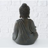 Zittend Boeddha beeld zwart 30 cm - Woondecoratie/woonaccessoires - Decoratiebeelden - Boeddhabeelden voor in huis