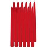 18x Rode dinerkaarsen 30 cm 13 branduren - Geurloze kaarsen - Tafelkaarsen/kandelaarkaarsen