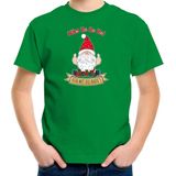 Bellatio Decorations kerst t-shirt voor kinderen - Kado Gnoom - groen - Kerst kabouter - Kerstdiner