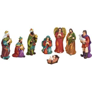 G. Wurm Kerststalfiguren - 8-delig - polystone - 3 tot 12 cm - religieuze beelden/kerststallenfiguren