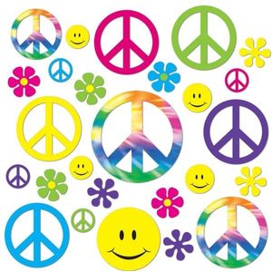 Funny Fashion - Hippie Flower Power peace wand decoraties 84 delig