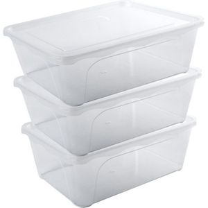 12x Voorraad/vershoudbakjes hoog/diep 2 liter transparant plastic/kunststof - 22 x 15 x 8 cm - Vienna - Vershouddoos bakje - Mealprep - Maaltijden bewaren