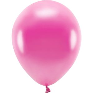 100x Fuchsia roze ballonnen 26 cm eco/biologisch afbreekbaar - Milieuvriendelijke ballonnen - Feestversiering/feestdecoratie - Fuchsia roze thema - Themafeest versiering