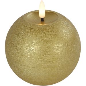 Countryfield LED kaarsen/bolkaarsen- 2x - goud - B10 x H11 cm - Lyon - warm wit