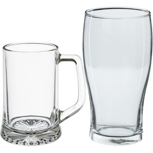 Secret de Gourmet Bierglazen set - bierpullen/pint glazen - 8x stuks - glas