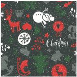 1x Rollen Kerst kadopapier print zwart  2,5 x 0,7 meter op rol 70 grams - Luxe papier kwaliteit cadeaupapier/inpakpapier - Kerstmis