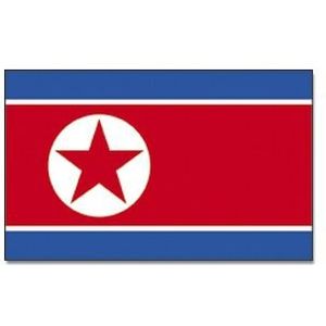 Vlag Noord Korea 90 x 150 cm feestartikelen - Noord Korea landen thema supporter/fan decoratie artikelen