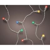 Kerstverlichting op batterij gekleurd 190 cm 20 geribbelde lampjes  - LED kerstlampjes voor binnen - Kerstdecoratie/versiering
