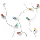 Kerstverlichting op batterij gekleurd 190 cm 20 geribbelde lampjes  - LED kerstlampjes voor binnen - Kerstdecoratie/versiering