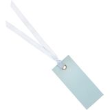 Santex cadeaulabels met lintje - set 120x stuks - licht blauw - 3 x 7 cm - naam tags