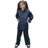 Regenpak winddicht navy blauw voor meisjes - Regenjas / regenbroek - Regenkleding voor kinderen