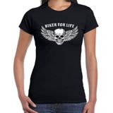 Biker for life motor t-shirt zwart voor dames - motorrijder /  fashion shirt - outfit