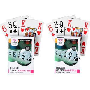 Longfield Games - 2x Senior Speelkaarten Plastic Poker/Bridge/Kaartspel - Grote Index - Prettig voor Oudere Mensen of Slechtzienden