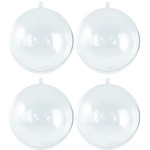 20x Transparante hobby/DIY kerstballen 10 cm - Knutselen - Kerstballen maken hobby materiaal/basis materialen