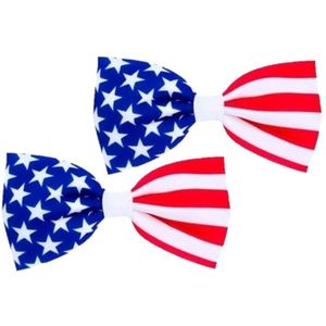 4x stuks USA /Amerikaans verkleed vlinder strikje 16.5 cm - Landen vlaggen thema feestartikelen