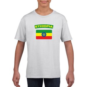 Ethiopie t-shirt met Ethiopische vlag wit kinderen