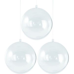 15x Transparante hobby/DIY kerstballen 6 cm - Knutselen - Kerstballen maken hobby materiaal/basis materialen
