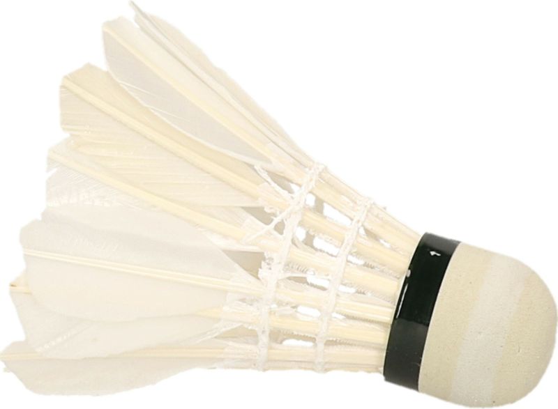 Engelhart Badminton shuttles - set van 18x - met veertjes - wit - 9 x 6 cm