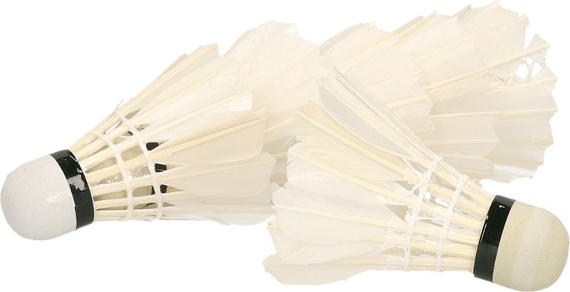 Engelhart Badminton shuttles - set van 18x - met veertjes - wit - 9 x 6 cm