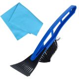 Autoramen stevige IJskrabber met borstel blauw 31 cm met anti-condens doek - Winter vorst spullen
