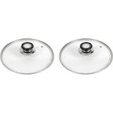 2x Stuks Universele Glazen Pannendeksels Voor Pannen van 22 cm - Kookpannen Accessoires