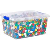 10x Opslagbakjes/organizers met deksel 1 liter 16 cm transparant - Opbergbakjes - Organizers/opbergbakken