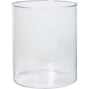 Transparante home-basics Cilinder vaas/vazen van glas 30 x 35 cm - Bloemen/boeketten - binnen gebruik