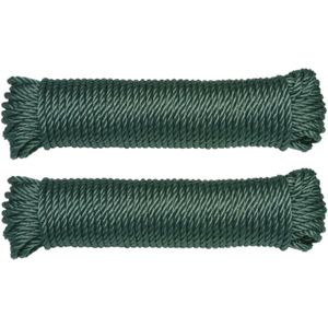 AMIG paracord touw - 2x - 10 meter - D5mm - 110kg - polypropyleen - groen