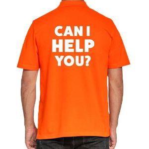 Can i help you beurs/evenementen polo shirt oranje heren - verkoop/horeca