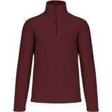 Kariban Fleece trui - bordeaux rood - halve ritskraag - warme winter sweater - heren - polyester