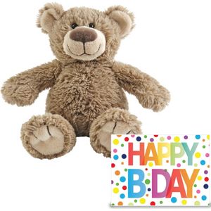 Happy Horse - Verjaardag Cadeau Knuffelbeer 22 cm met XL Happy Birthday Wenskaart