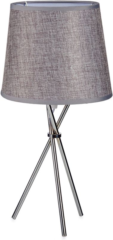 Design tafellamp/schemerlampje zilvergrijze kap en stalen poten 38 x 20 cm  - Woonkamer lampjes kopen? Vergelijk de beste prijs op beslist.nl