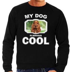 Spaniel honden trui / sweater my dog is serious cool zwart - heren - Spaniels liefhebber cadeau sweaters