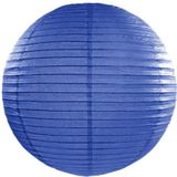 Feest/tuin versiering 6x stuks luxe bol-vorm lampionnen blauw en geel dia 35 cm