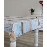 Tafelzeil/tafelkleed houten planken print 140 x 300 cm - Tuintafelkleed
