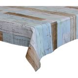 Tafelzeil/tafelkleed houten planken print 140 x 300 cm - Tuintafelkleed