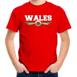 Wales landen t-shirt rood kids - Wales landen shirt / kleding - EK / WK / Olympische spelen outfit